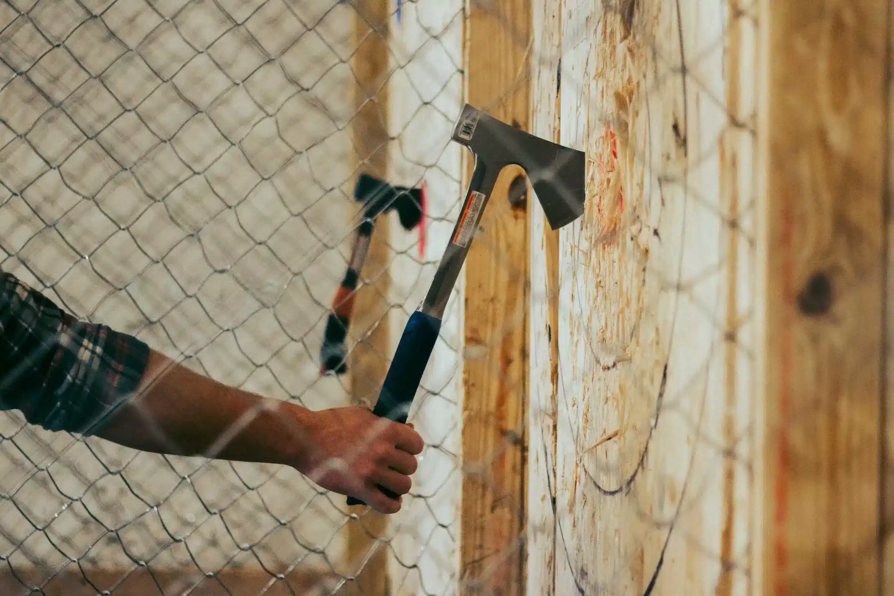 Inside Craft Axe Throwing in Springfield, MO — axe throwing lanes and bullseye targets