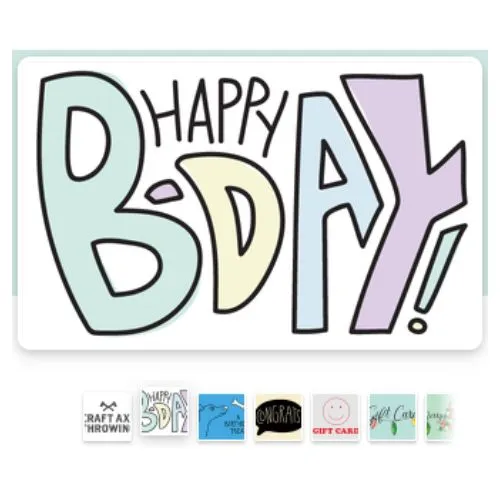 Craft Axe Throwing e-gift card