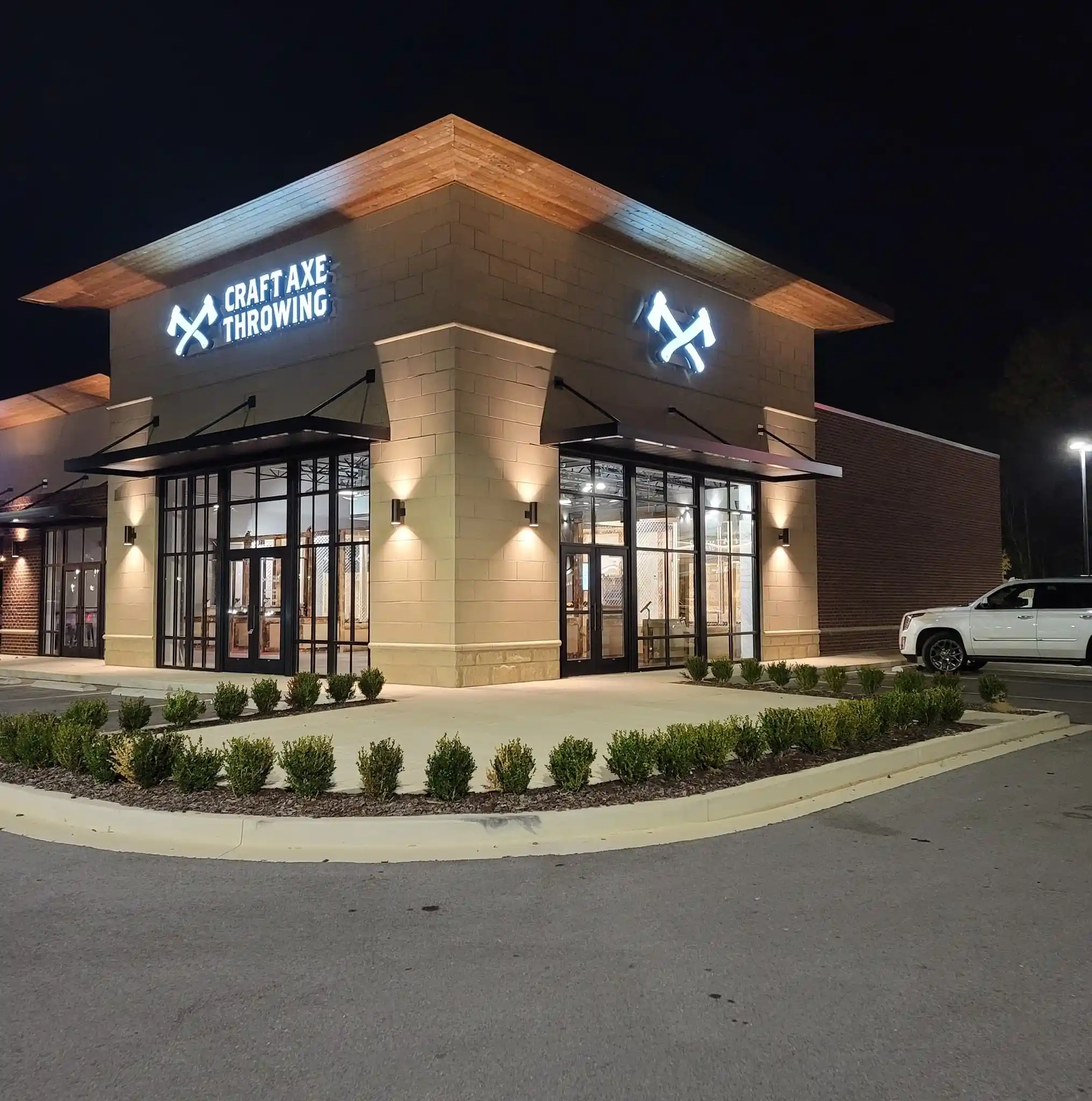Inside Craft Axe Throwing in East Ridge, TN — axe throwing lanes and bullseye targets