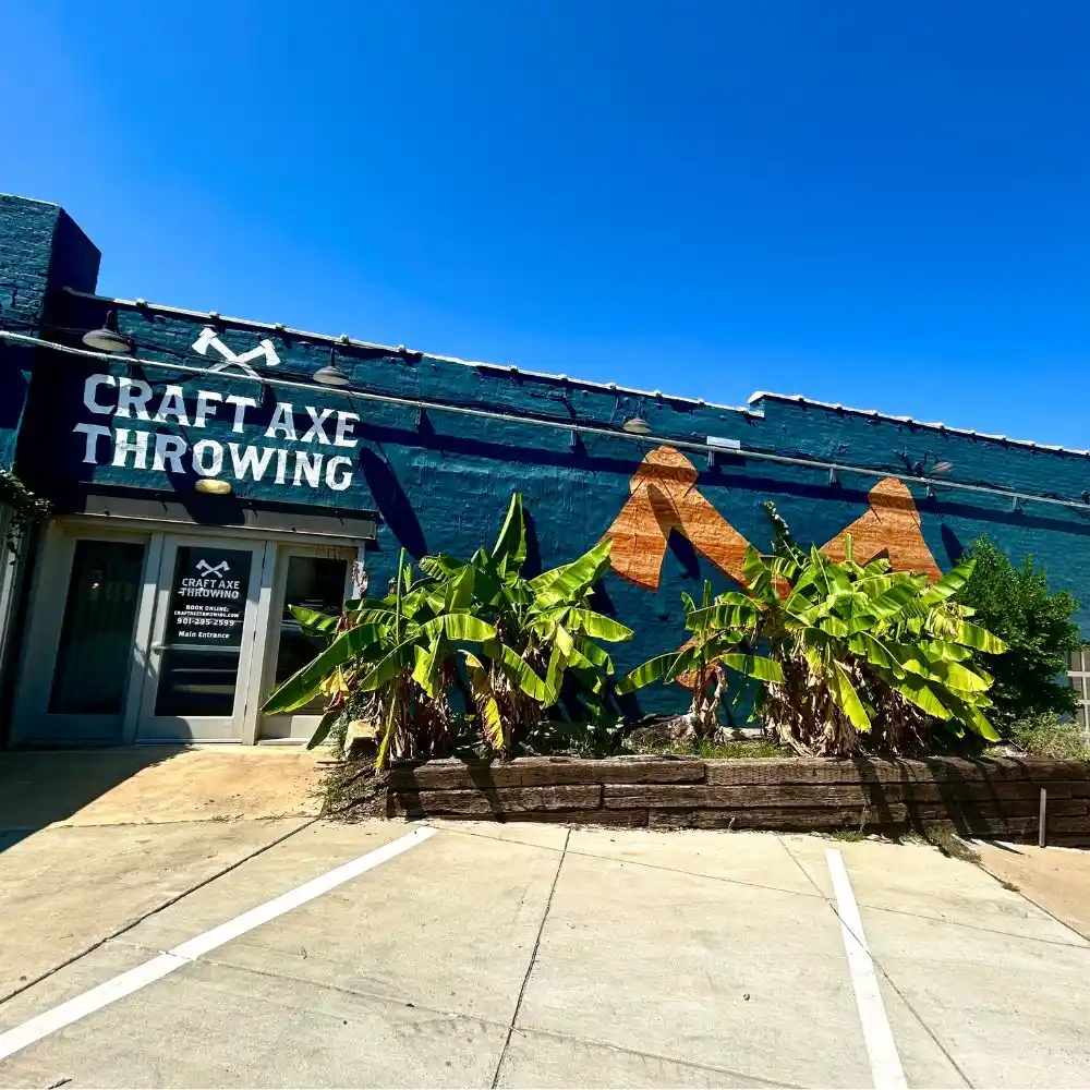 Inside Craft Axe Throwing in Memphis, TN — axe throwing lanes and bullseye targets